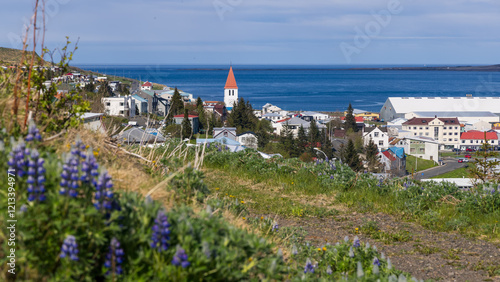 Scenic SIGLUFJORDUR northernmost settlement in Iceland was established in year 1900. photo