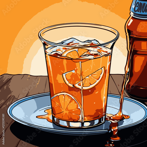 orange flavored syrup vector for graphic design needs