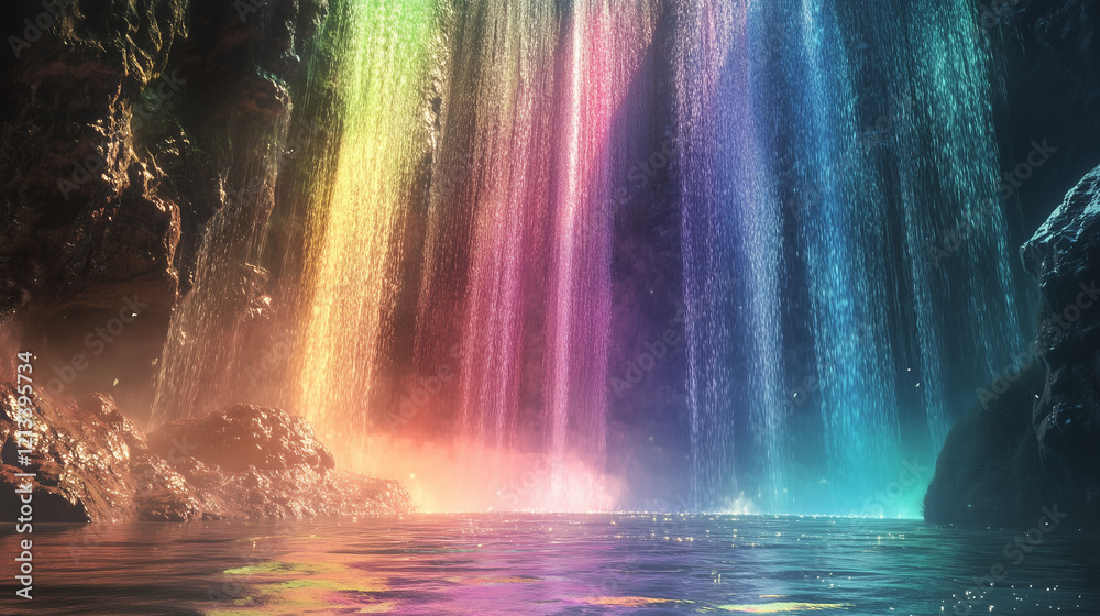 Fototapeta premium glitter rainbow waterfall