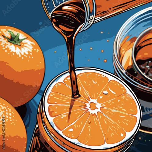 orange flavored syrup vector for graphic design needs