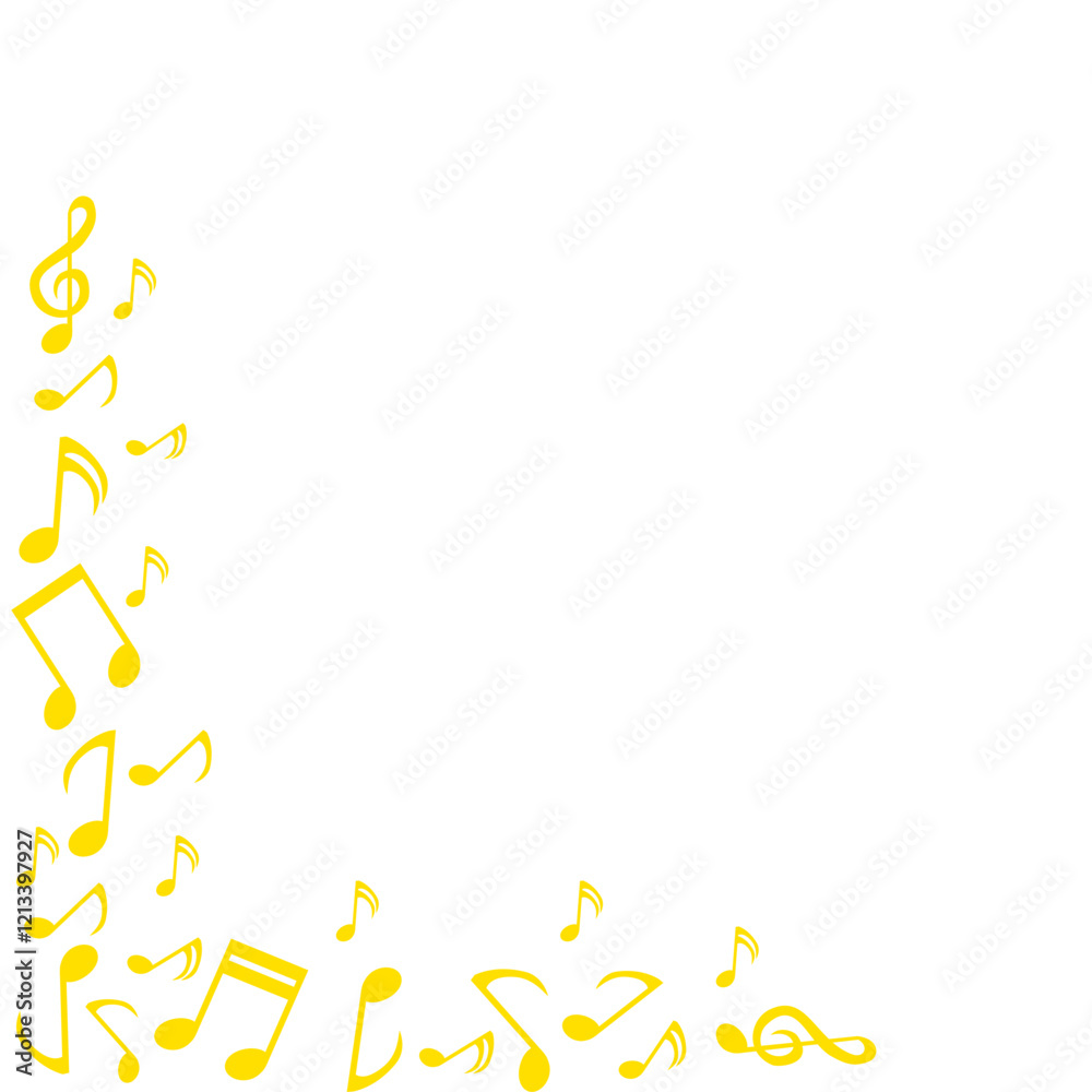 Golden music borders Golden music borders