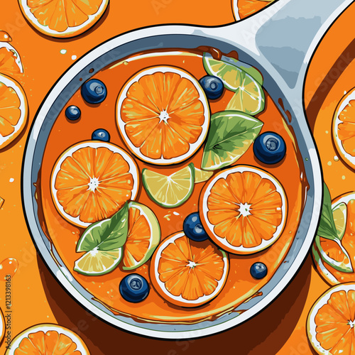 orange flavored syrup vector for graphic design needs