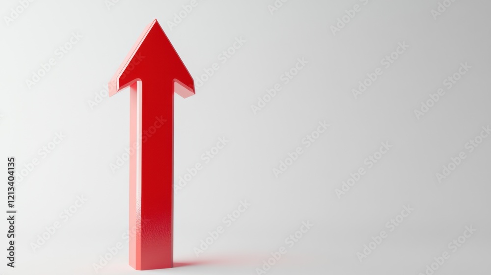 Red Arrow Pointing Upwards: Symbol of Growth and Progress Red Arrow Pointing Upwards: Symbol of Growth and Progress