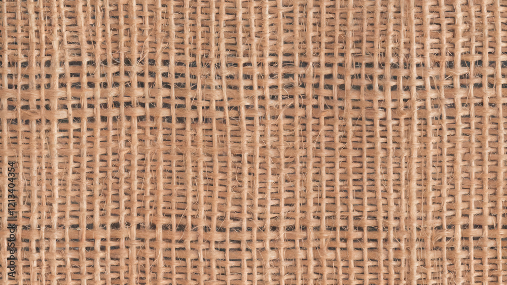 A beige jute fabric texture with a natural, woven appearance. The fibers are slightly irregular and textured, showcasing the organic and rustic feel of burlap A beige jute fabric texture with a natural, woven appearance. The fibers are slightly irregular and textured, showcasing the organic and rustic feel of burlap
