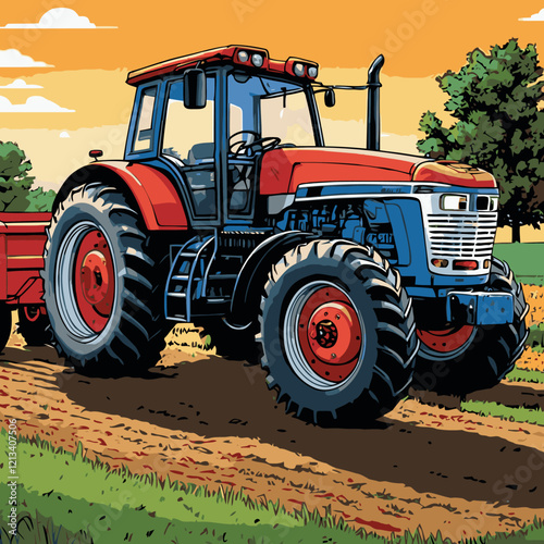 vector tractor for graphic design needs 