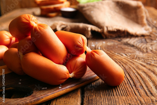 Freshly prepared raw sausag...