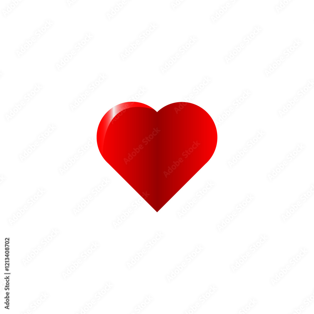 3d glossy shiny red heart icon vector isolated on white 3d glossy shiny red heart icon vector isolated on white