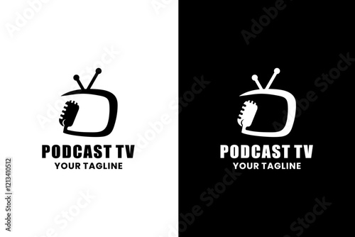 Podcast on Media and Tv Logo Design