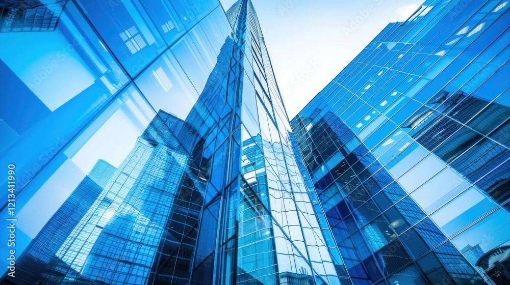 Office building Reflective skyscraper, AI generated image Office building Reflective skyscraper, AI generated image