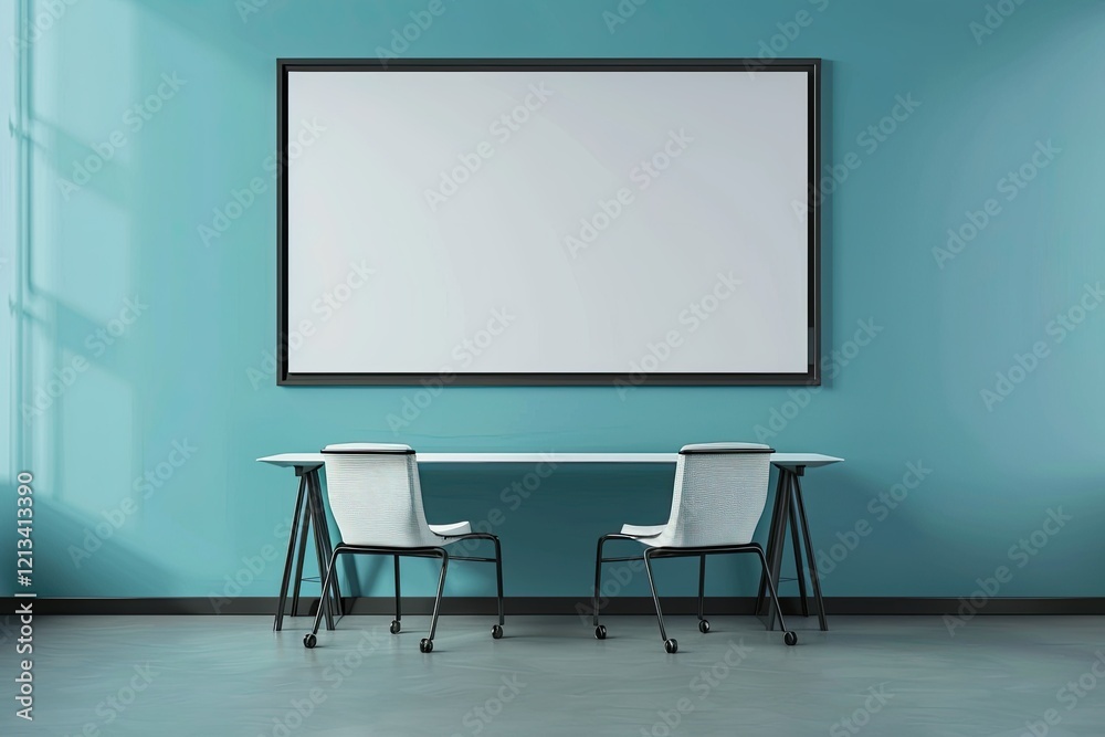 Clear Pixel Visual of Workplace Whiteboard Illustration 3D Clear Pixel Visual of Workplace Whiteboard Illustration 3D