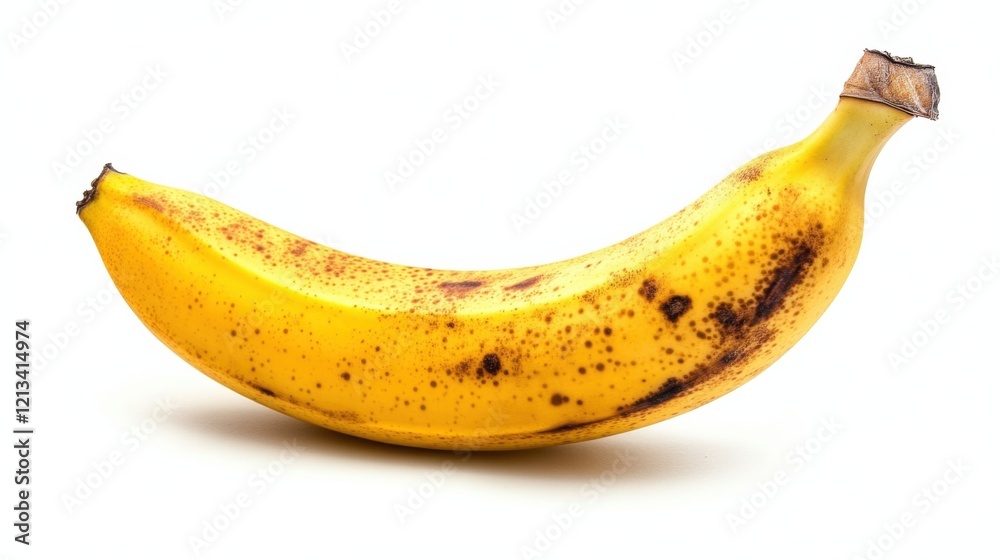 A single, perfectly ripe banana with golden-yellow skin, Its curved shape inviting a taste of tropical sweetness A single, perfectly ripe banana with golden-yellow skin, Its curved shape inviting a taste of tropical sweetness