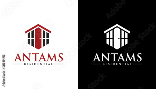 window and door logo design vector silhouette illustration icon template
