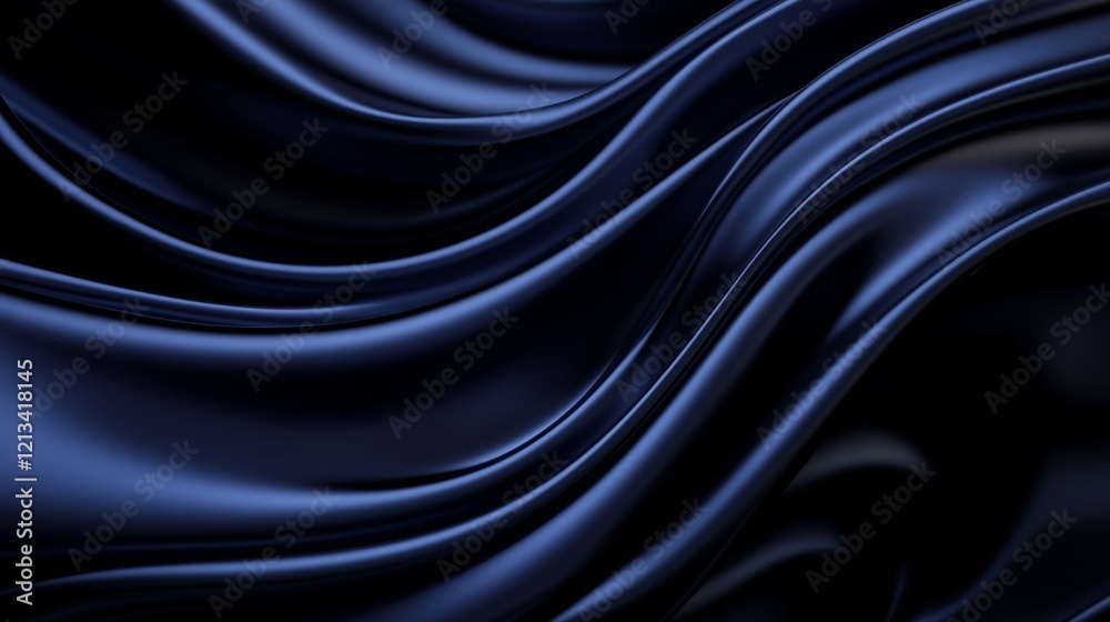Fototapeta premium Blue light streaks curving smoothly, embodying the elegance of technological flow and energy transfer in a cosmic-inspired background.