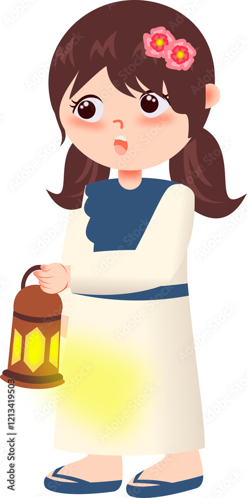 Illustration of a child in the month of Ramadan Illustration of a child in the month of Ramadan