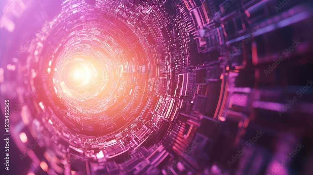 Obraz premium Abstract Digital Tunnel Of Light And Data Streams