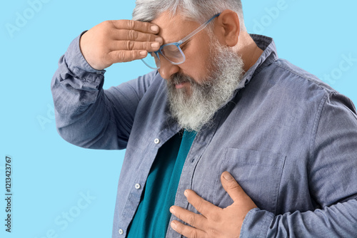 Elderly man having heart at...