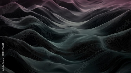 Wallpaper Mural Abstract Dark Gray Wavy Lines  3D Render  Background Texture Torontodigital.ca