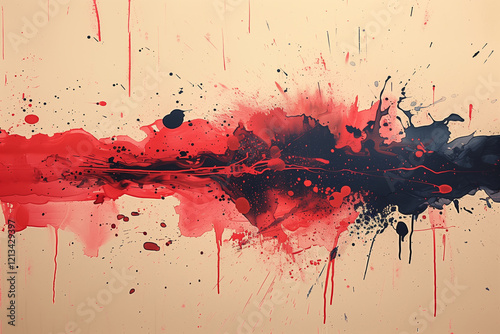 ink splash background on beige paper