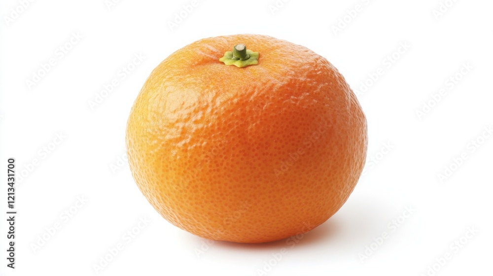 A single, ripe tangerine with its smooth, bright orange skin and slightly flattened shape A single, ripe tangerine with its smooth, bright orange skin and slightly flattened shape