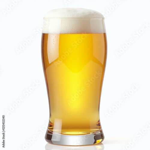 A cold, golden brew, with a frothy head