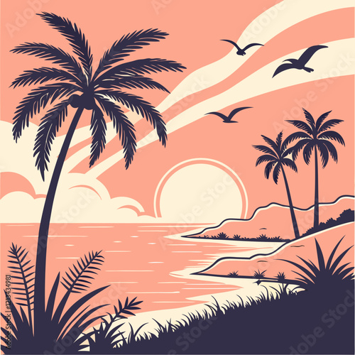trees on the beach