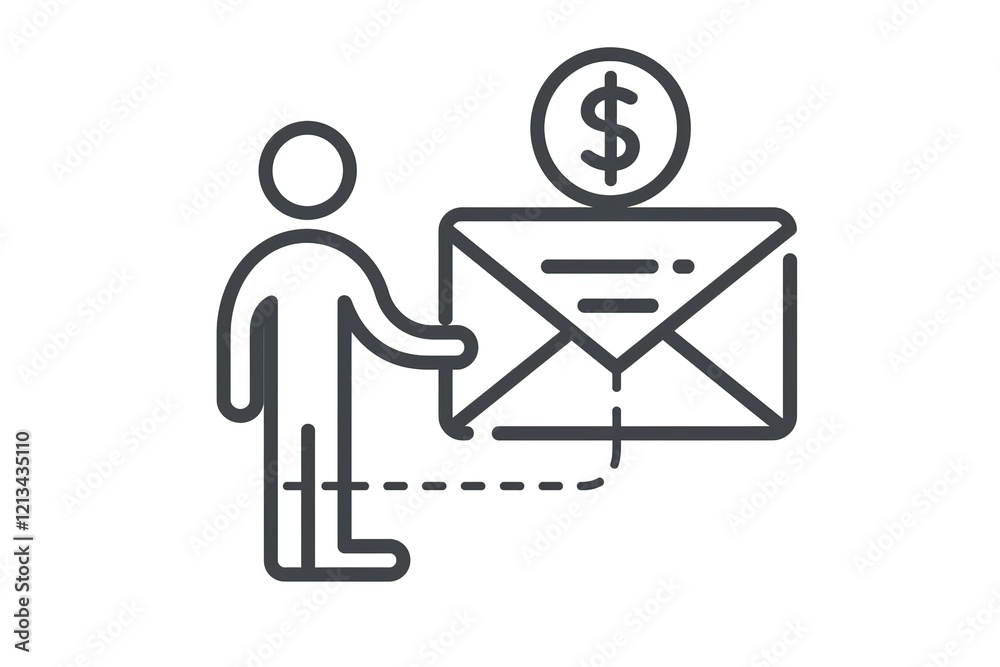 Fototapeta premium Person sending a monetary email