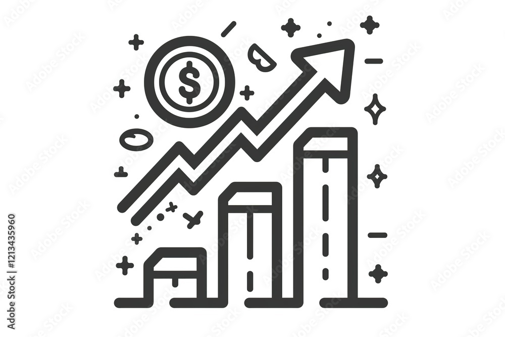 Fototapeta premium Financial growth and upward trend