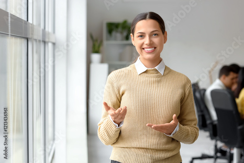 Young businesswoman smiling...