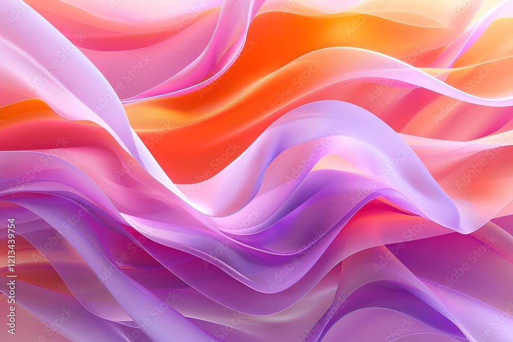 Obraz premium Abstract waves of pink, purple, and orange