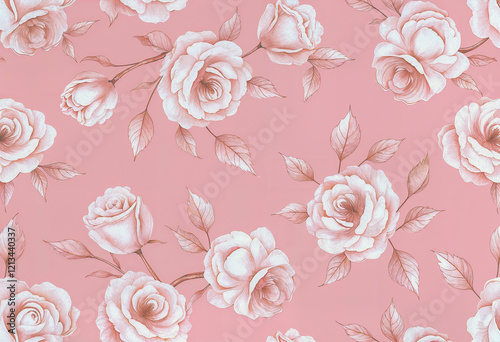 Wallpaper Mural A bunch of Roses on a pink background. Background for Valentine's Day. Torontodigital.ca