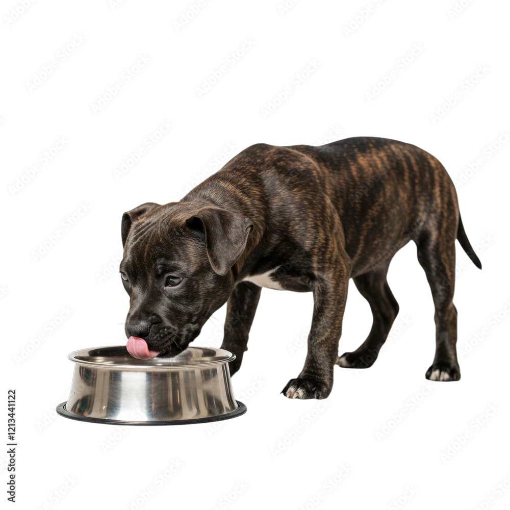 Obraz premium 4k backgroundless cutout of a pitbull dog drinking water