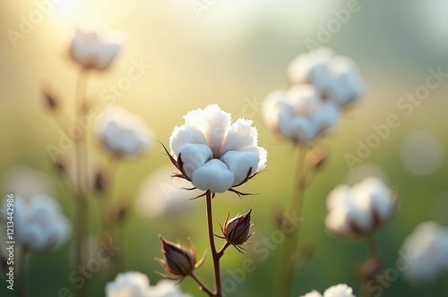 The cotton plant is a perennial shrub native to tropical and subtropical regions of the world photo