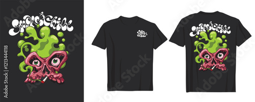 High-quality weed-smoking vector art crafted for urban and youthful clothing styles. Perfect for merchandise or personal projects