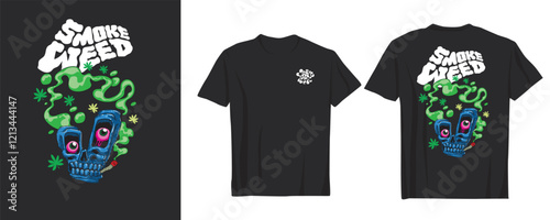 High-quality weed-smoking vector art crafted for urban and youthful clothing styles. Perfect for merchandise or personal projects