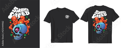 High-quality weed-smoking vector art crafted for urban and youthful clothing styles. Perfect for merchandise or personal projects
