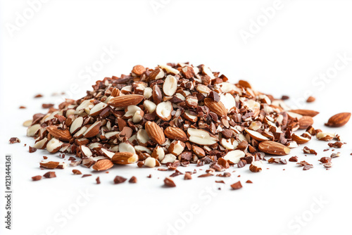 Wallpaper Mural Chopped almonds and pecans on a white background, perfect for mixed nuts product shots. Torontodigital.ca