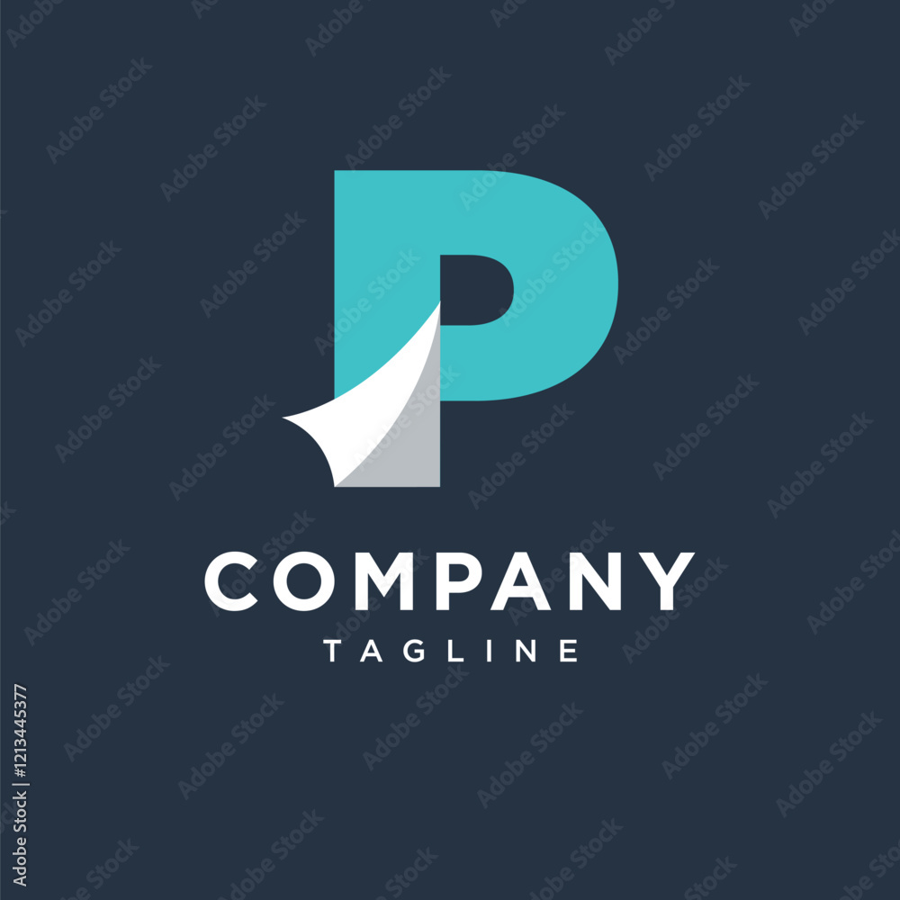 Letter P Paper Logo Icon vector Letter P Paper Logo Icon vector