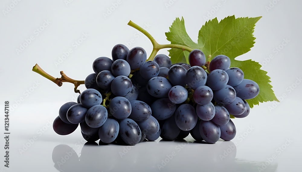 Fototapeta premium Fresh Grapes Isolated on White Background. 6