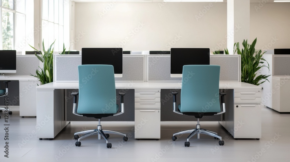 Fototapeta premium Modern corporate office promoting teamwork and collaboration