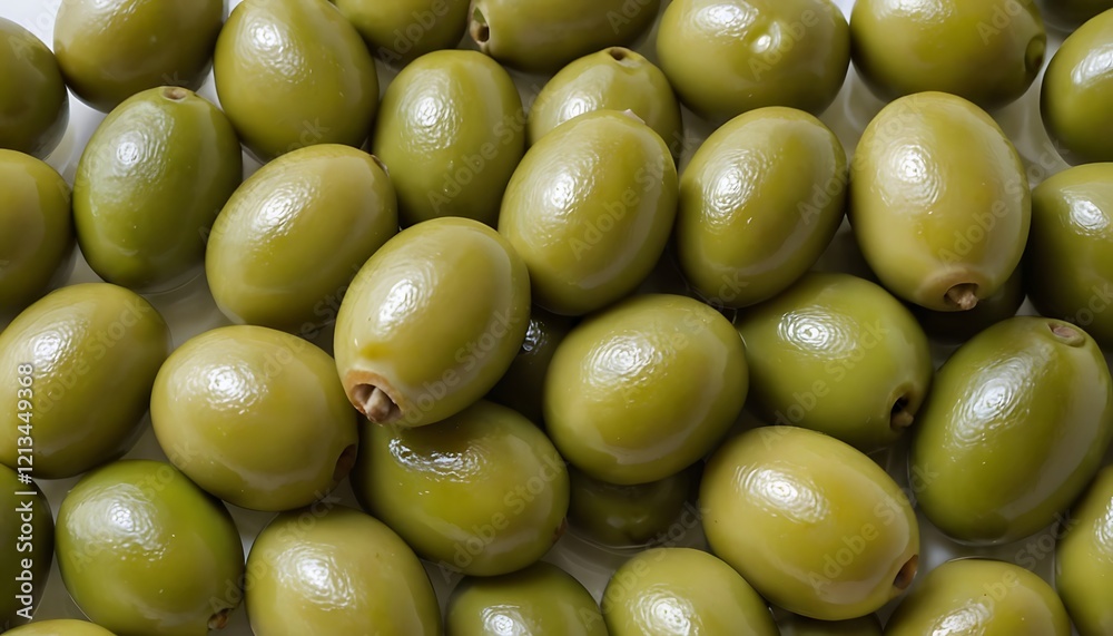 Fresh Green Olives with Leaves Isolated on White Background Fresh Green Olives with Leaves Isolated on White Background