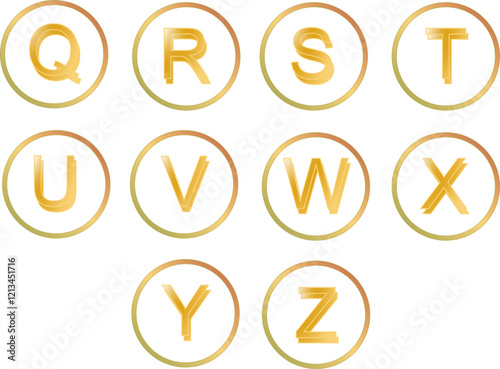 alphabet golden style