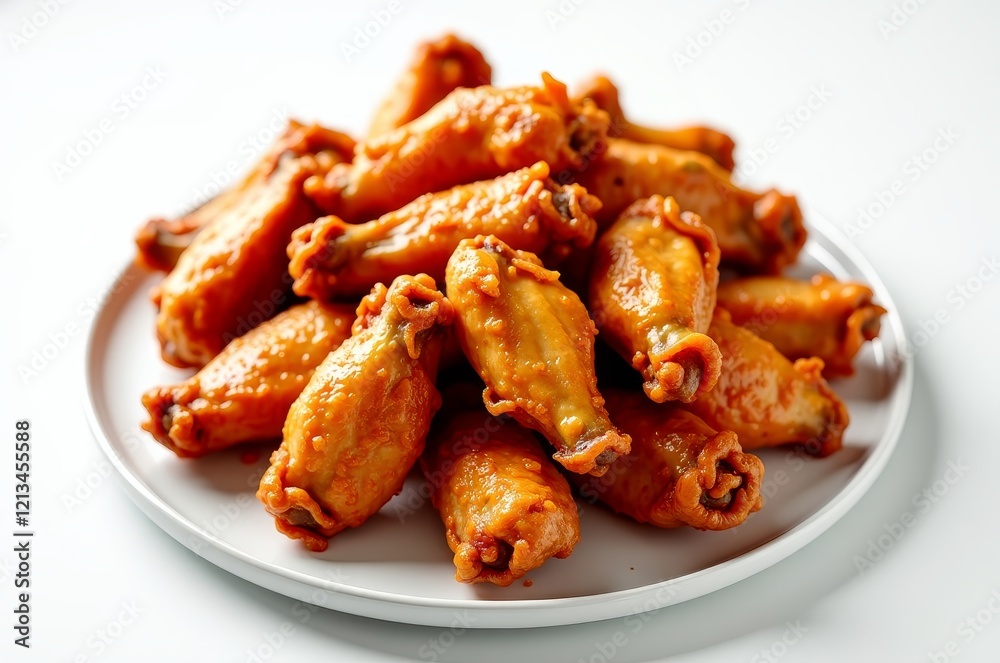Crispy and golden chicken wings, tossed in a spicy sauce Crispy and golden chicken wings, tossed in a spicy sauce