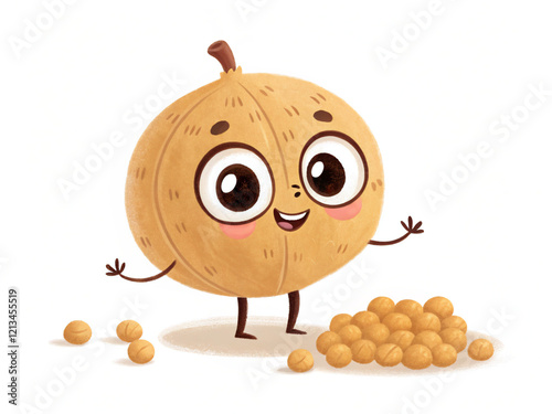 funny fruit cartoon. cartoon, illustration, animal, vector, character, bird, owl, cute, funny, art, icon, fun, chicken, drawing, farm, baby, insect, egg, chick, sheep, comic, design, nature, love, eas photo