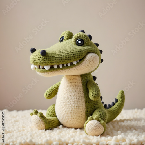 Crochet and Felt Crocodile Plushie Toy