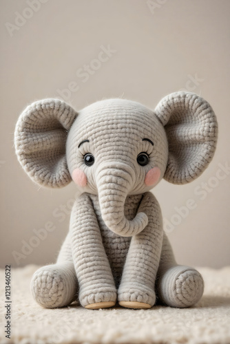 Crochet and Felt Elephant Plushie Toy