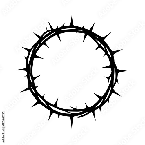 Crown of Thorns: A striking, minimalist depiction of the Crown of Thorns, a symbol of sacrifice, suffering, and faith.  The intricate detail of the thorns evokes a sense of both beauty and pain.