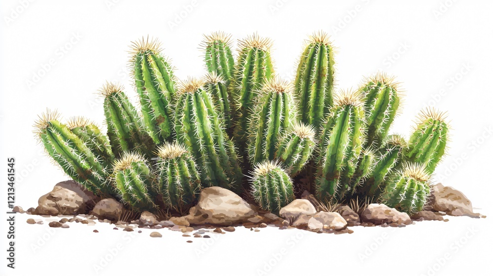 Cactus Concept Illustration: Unique Wide-Angle Viewpoint for Creative Designs Cactus Concept Illustration: Unique Wide-Angle Viewpoint for Creative Designs