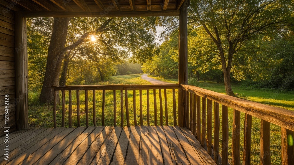 50.A cozy wooden porch with rustic railings, overlooking a quiet country road framed by tall trees and vibrant green grass, bathed in warm afternoon sunlight. 50.A cozy wooden porch with rustic railings, overlooking a quiet country road framed by tall trees and vibrant green grass, bathed in warm afternoon sunlight.