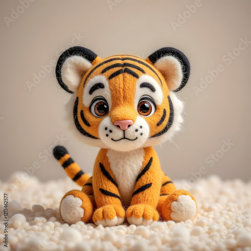Crochet and Felt Tiger Plushie Toy