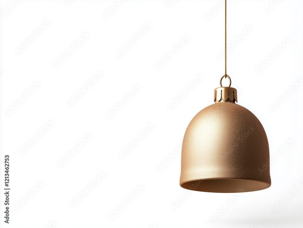 Obraz premium Embrace the Joy of the Season with a Timeless Gold Christmas Bell, a Stunning Symbol of Celebration that Adds Warmth and Elegance to Your Festive Gatherings.